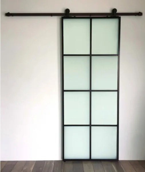 Železné interiérové dvere dvere so sklom dvojradé 60cm, 203cm, naturálne čiernena oceľ - bez laku