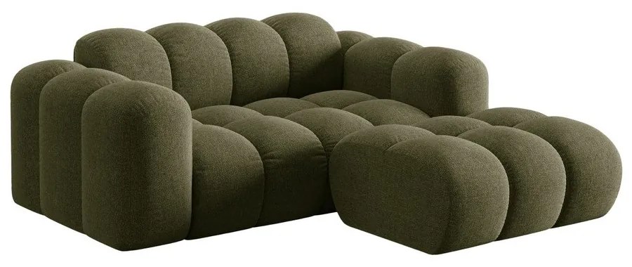 Zelená ženilková rohová pohovka (pravý roh/s leňoškou) Treno – Cosmopolitan Design