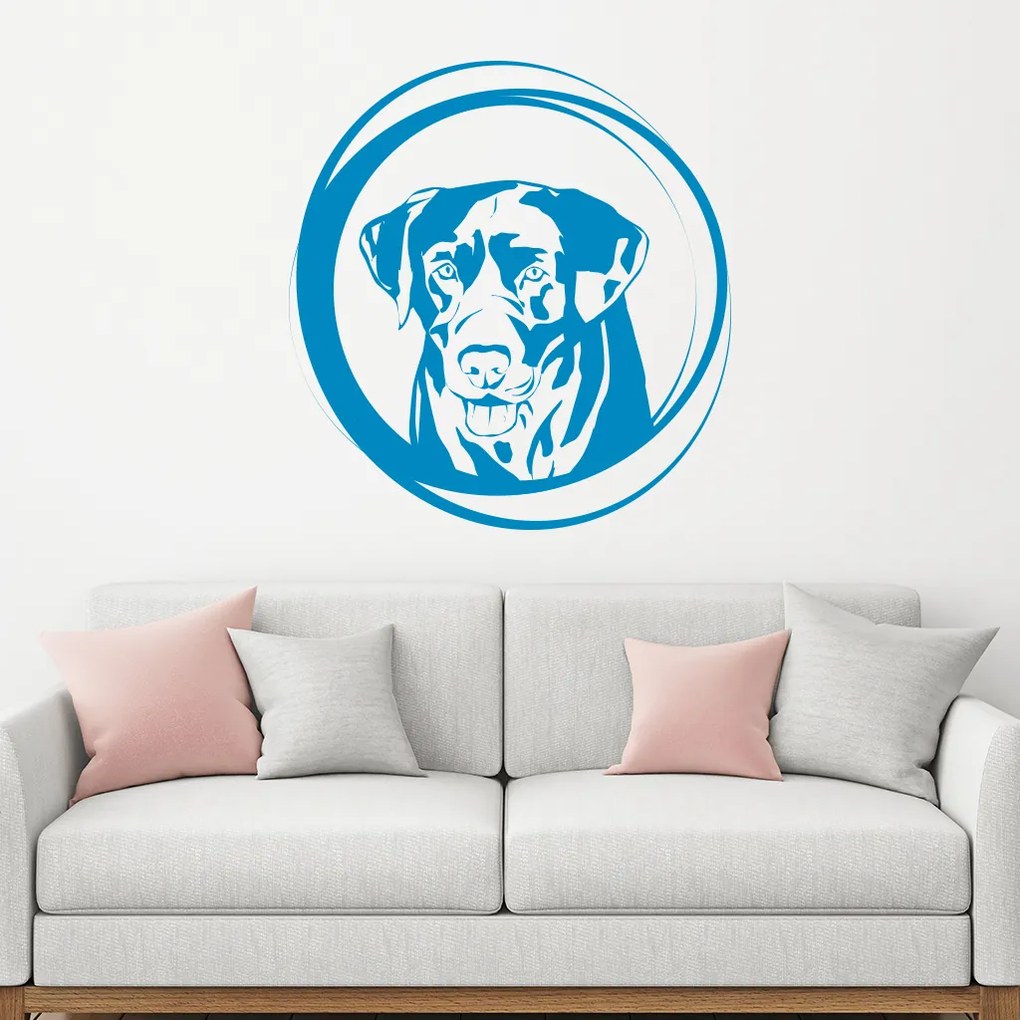 Veselá Stena Samolepka Labrador Farba: červená, Veľkosť: 80 x 85 cm