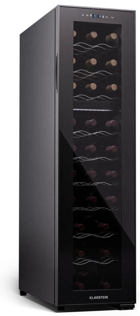 Klarstein Shiraz 27 Duo, chladnička na víno, 2 zóny, 83 l/27 fliaš, 5-18 / 5-18 °C, dotykové ovládanie