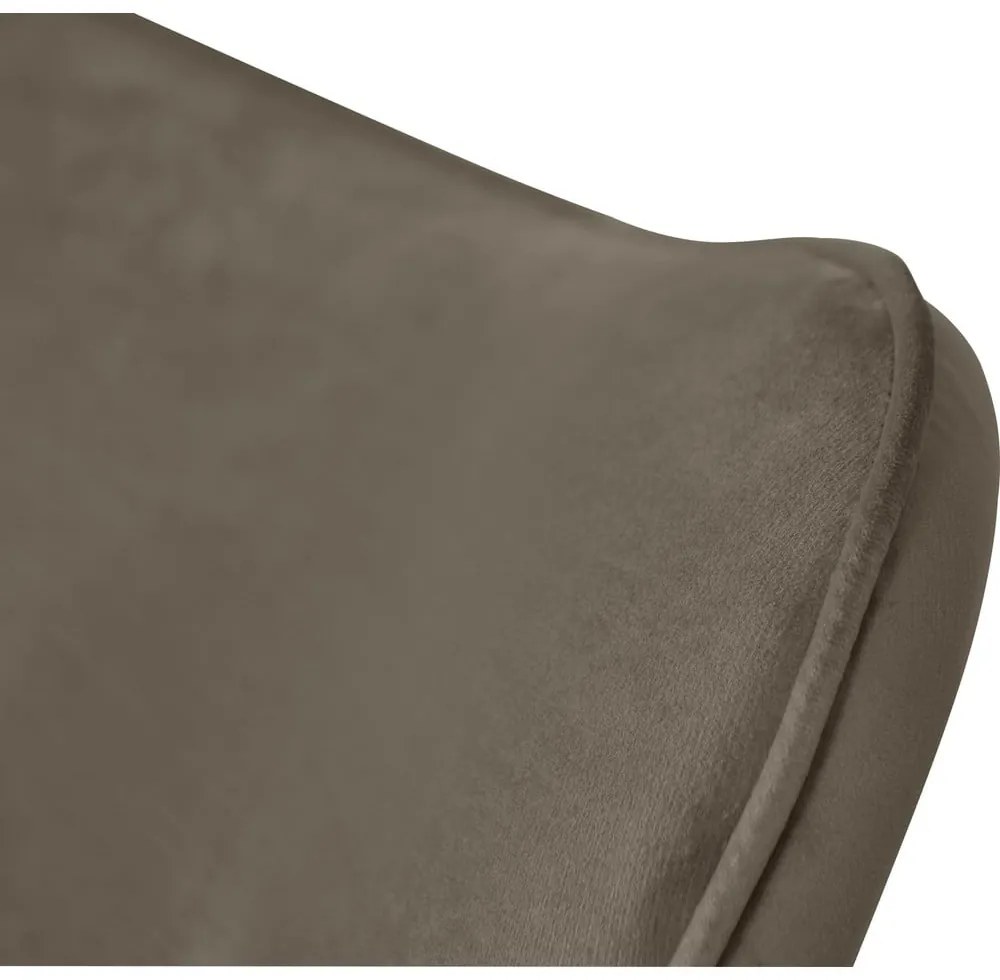 Svetlohnedé zamatové kreslo s podnožkou Niko – Ropez