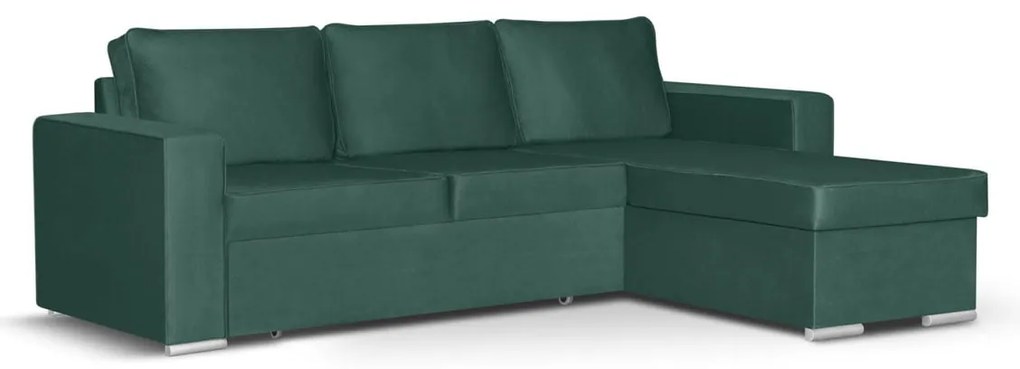 Rohová sedacia súprava s funkciou spania PANORAMO Zelená