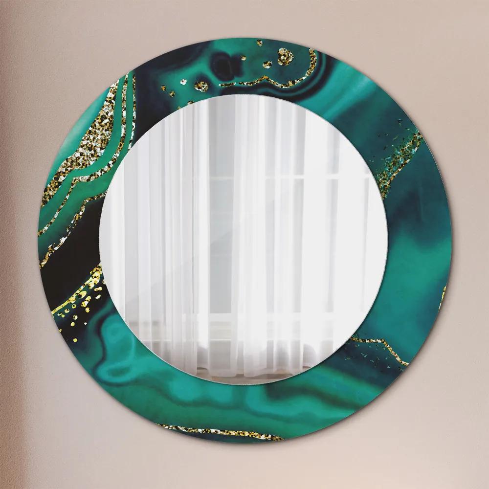 Okrúhle ozdobné zrkadlo Smaragdový mramor fi 50 cm