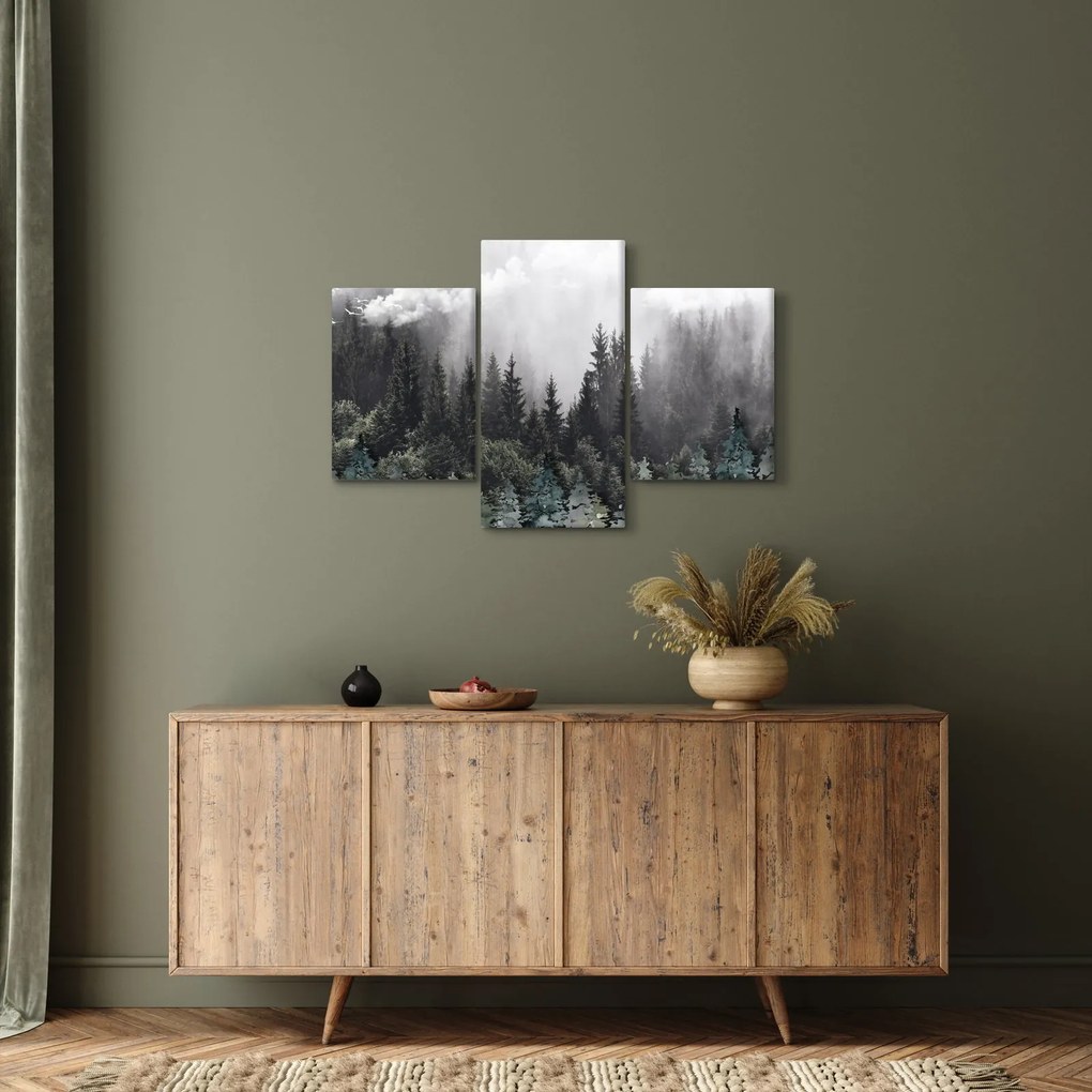 Obraz - Les s ilustrovanými prvkami (90x60 cm)