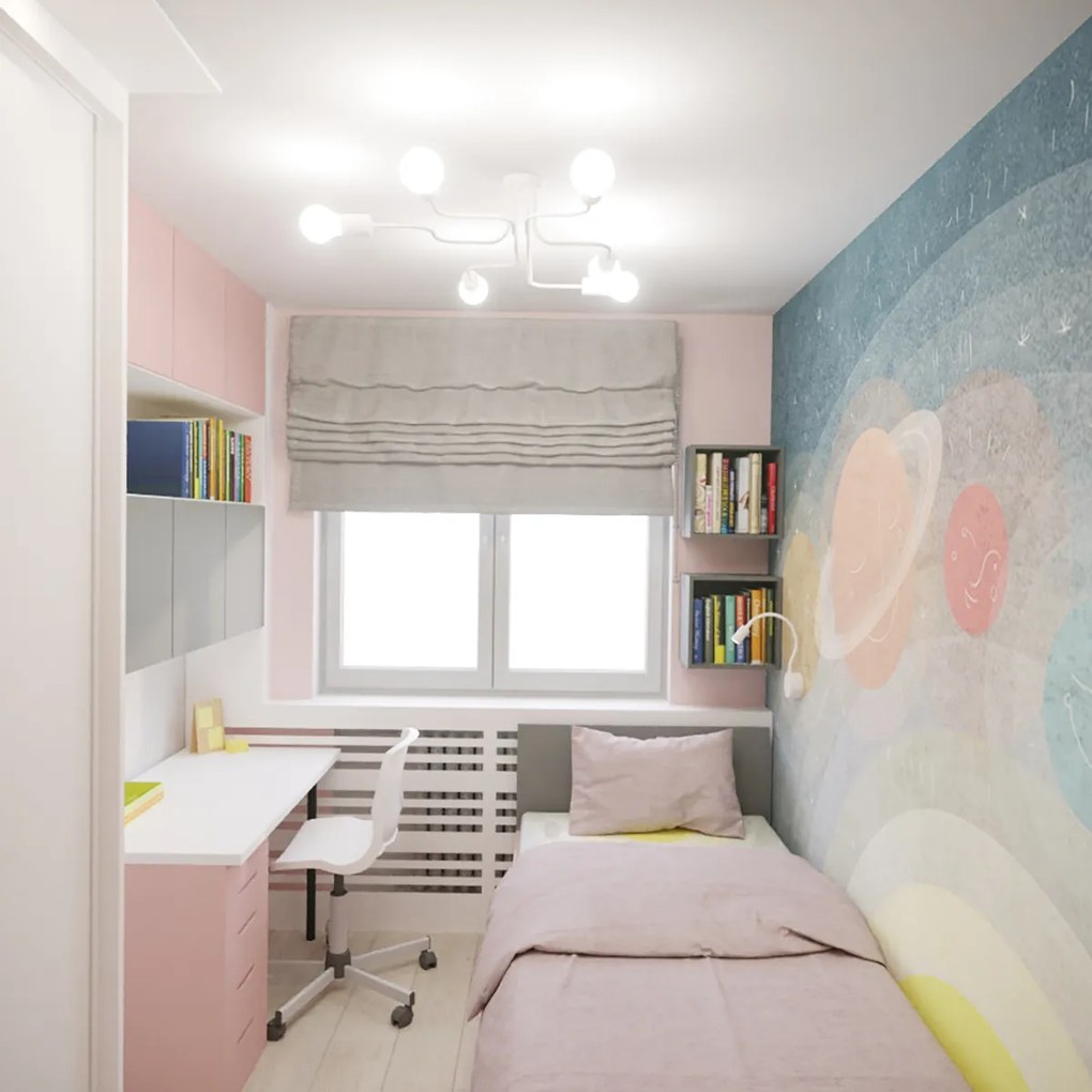 Stropné svietidlo Vector 6, biele telo svietidla