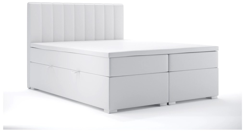 Kontinentálna posteľ 180 cm Ranaly (biela ekokoža) (s úložným priestorom). Vlastná spoľahlivá doprava až k Vám domov. 1044309