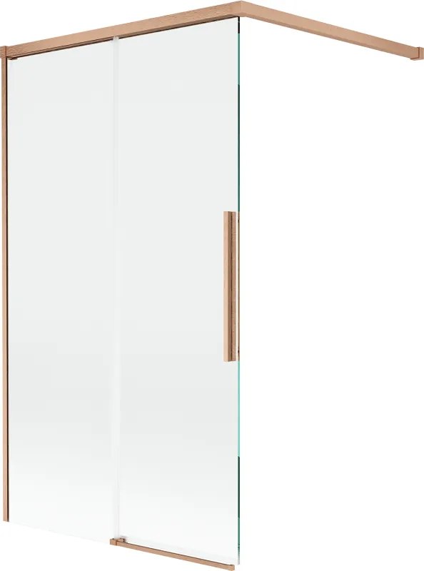 Mexen Rox, 2-krídlová posuvná vaňová zástena 100 x 150 cm, 8mm číre sklo, medený matný profil, 8C9-100-003-65-00