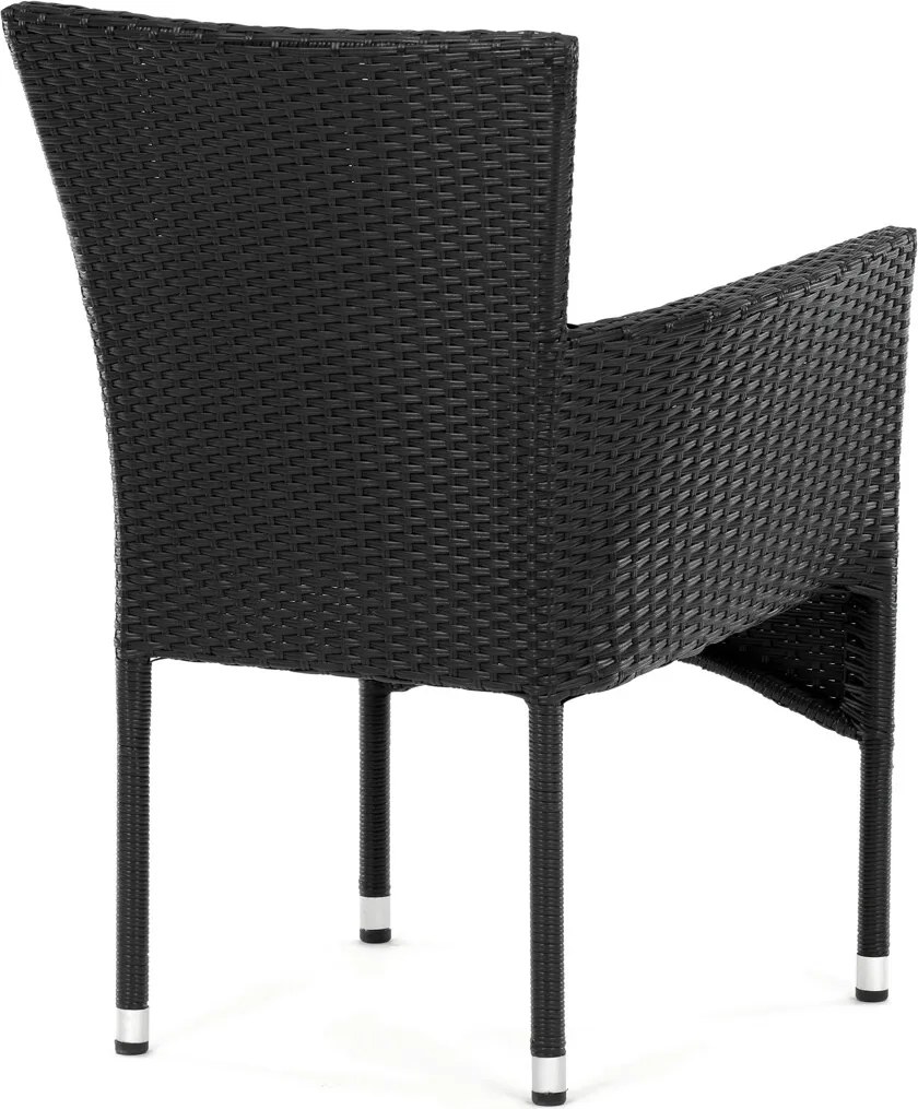 Autronic BONTEC Záhradná stolička, kov, polyratan, čierna, AZC-S2117 BK Farba: Čierna