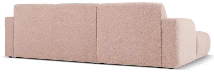 Ružová rohová pohovka z textílie bouclé (ľavý roh) Molino – Micadoni Home