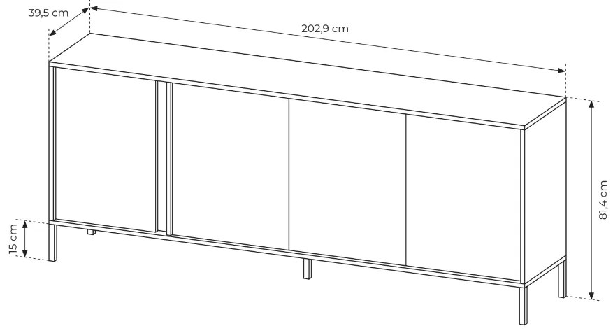 LAS Béžová komoda Dast 4D
