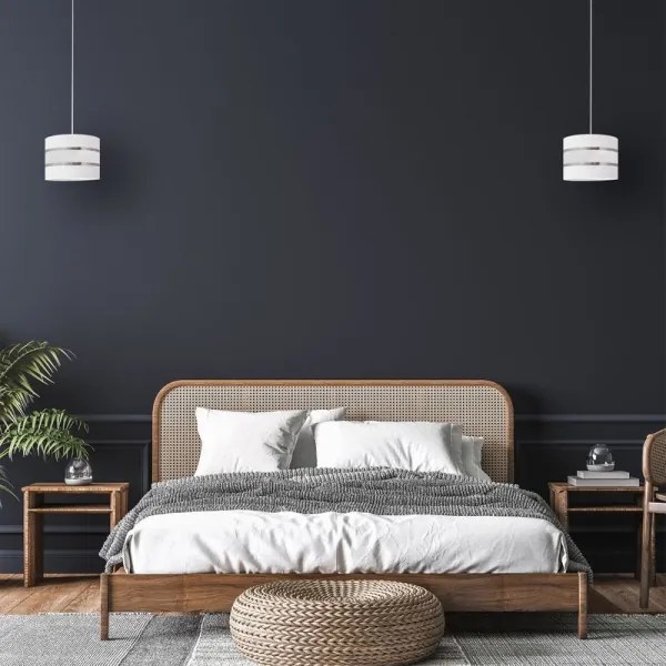 Luster na lanku HELEN 1xE27/15W/230V pr. 20 cm biela