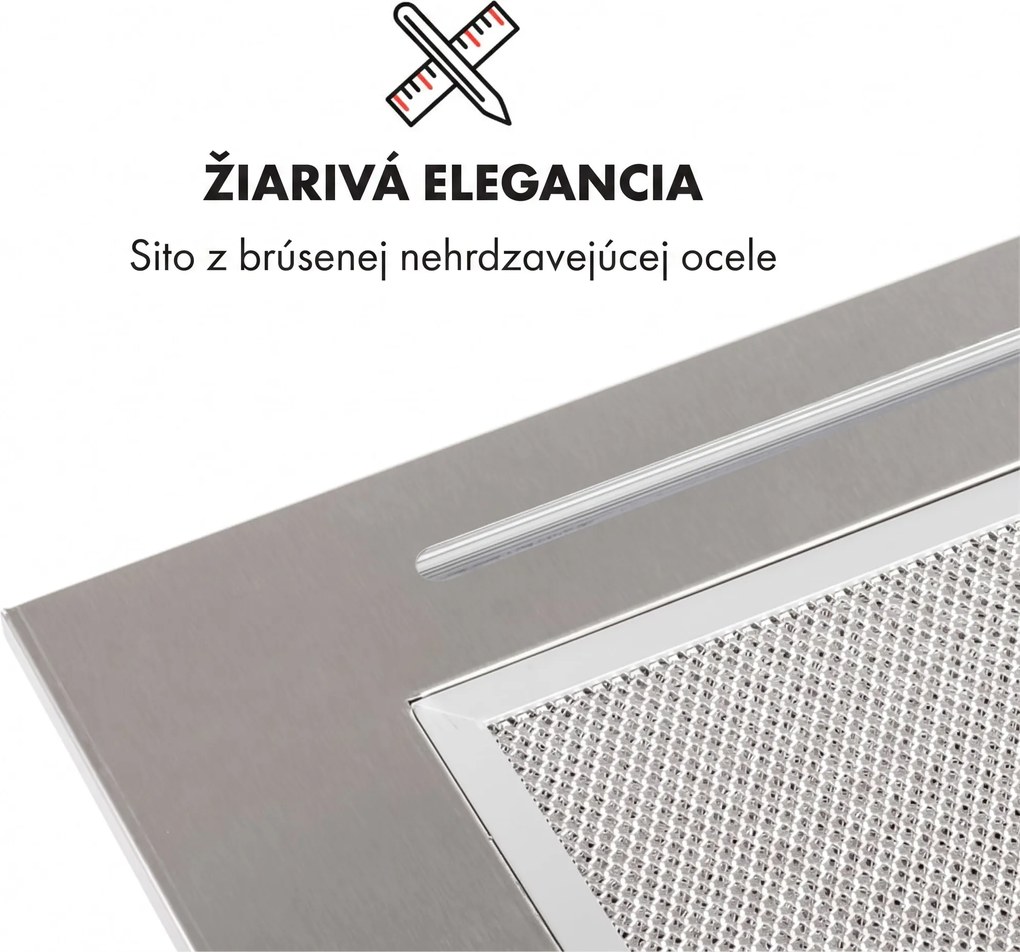 Klarstein Down Under 60, digestor, 60 cm, vstavaný, 590 m³/h, LED, nehrdzavejúca oceľ