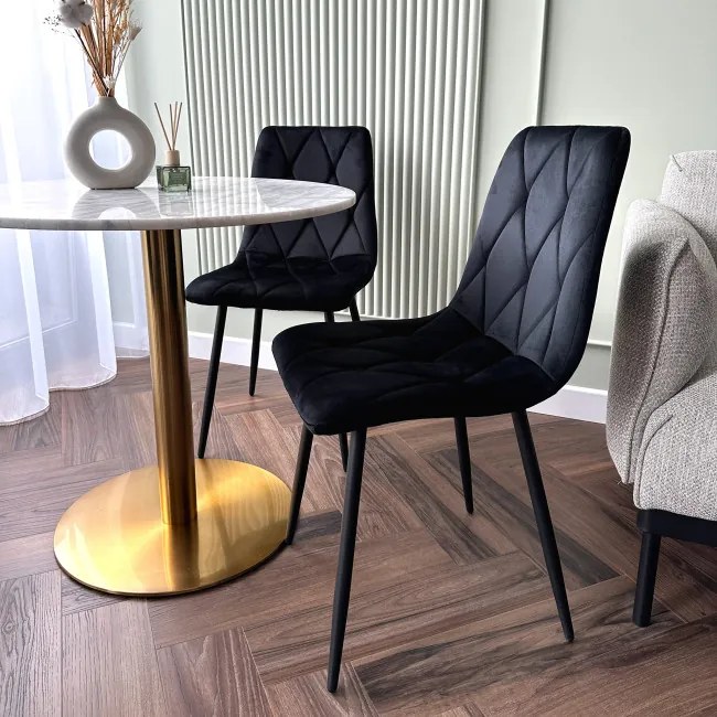 Jedálenská stolička MADISON zamatová, čierna