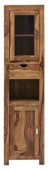 furniture-nabytek.cz - Masívna kúpeľňová skriňa Lagos z palisandrového dreva, lakovaná, hnedá – 45×35×185 cm