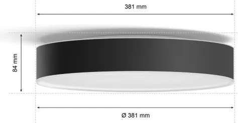 Philips - LED stmievateľné stropné svietidlo Hue ENRAVE M LED/19,2W/230V čierne + DO