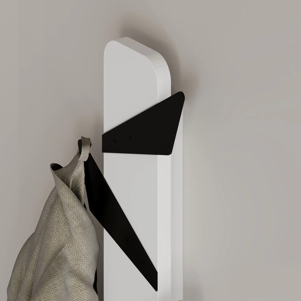 Predsieňový vešiak Houseland ALESTA bielo-čierny