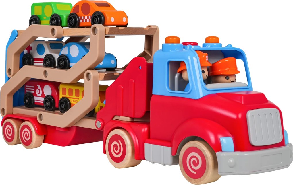 Ramiz Drevený karavan + autá