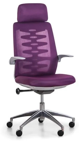 Kancelárska stolička so sieťovaným operadlom SITTA GREY, fialová