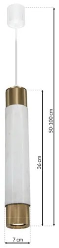 Luster na lanku Marble white/brass 1xGU10/8W/230V