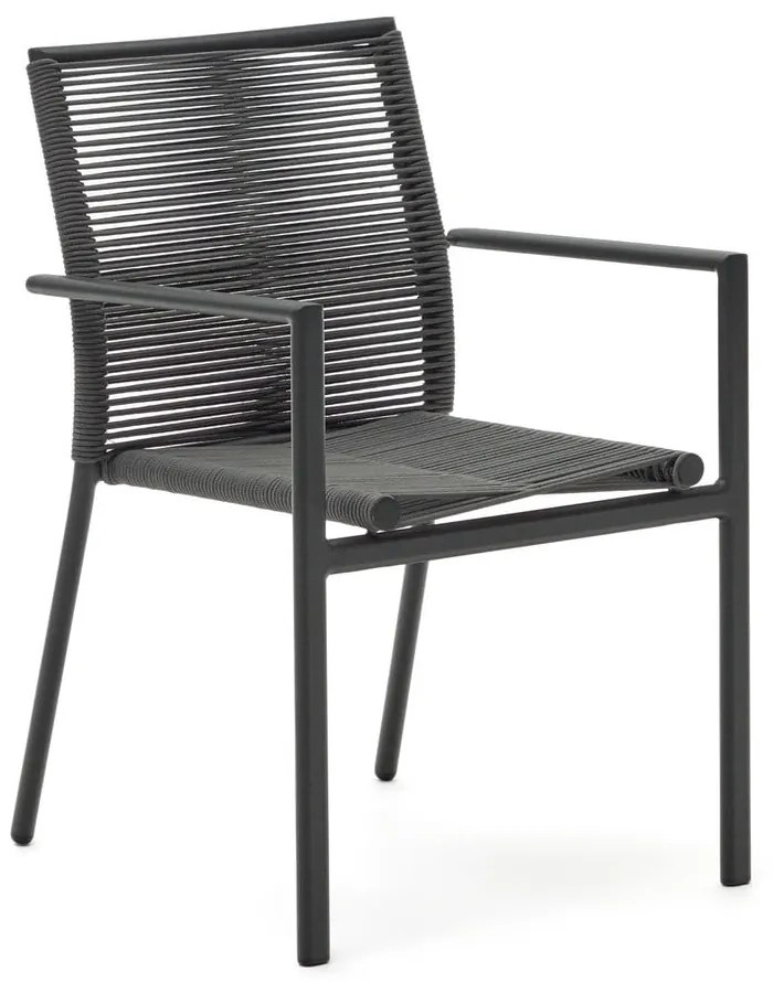 Tmavosivá kovová záhradná stolička Culip – Kave Home