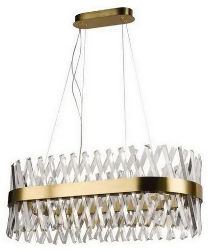 LED Stmievateľný krištáľový luster na lanku LED/90W/230V + diaľkové ovládanie