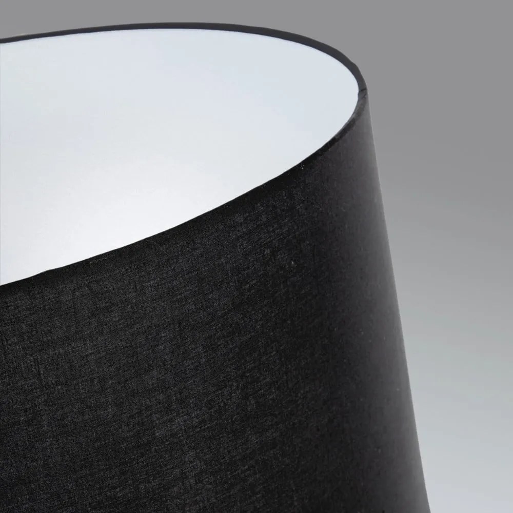 Čierna stojacia lampa s textilným tienidlom (výška 157 cm) Ikia - Kave Home