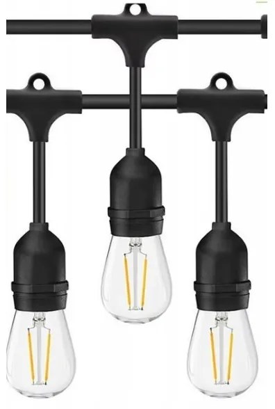 LED vonkajší dekoratívny reťazec 10xE27/1W/230V 10 m IP65 čierny