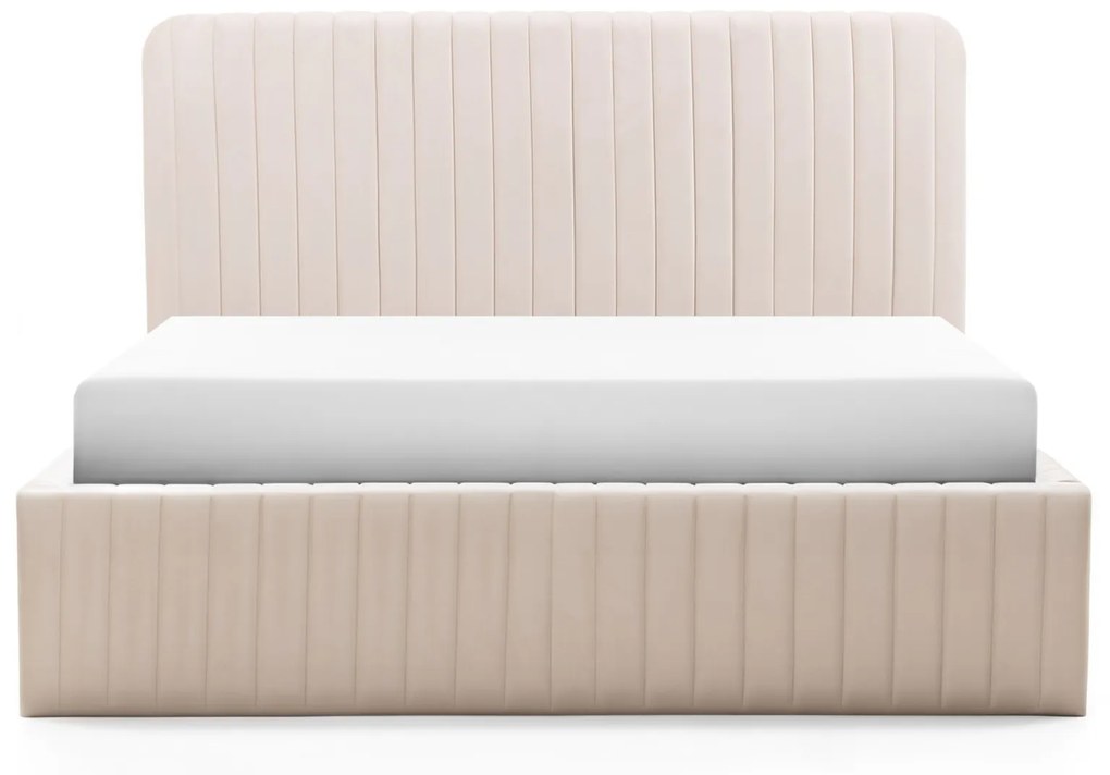 Čalouněná postel ROOLI se zvedacím roštem 160x200 cm béžová
