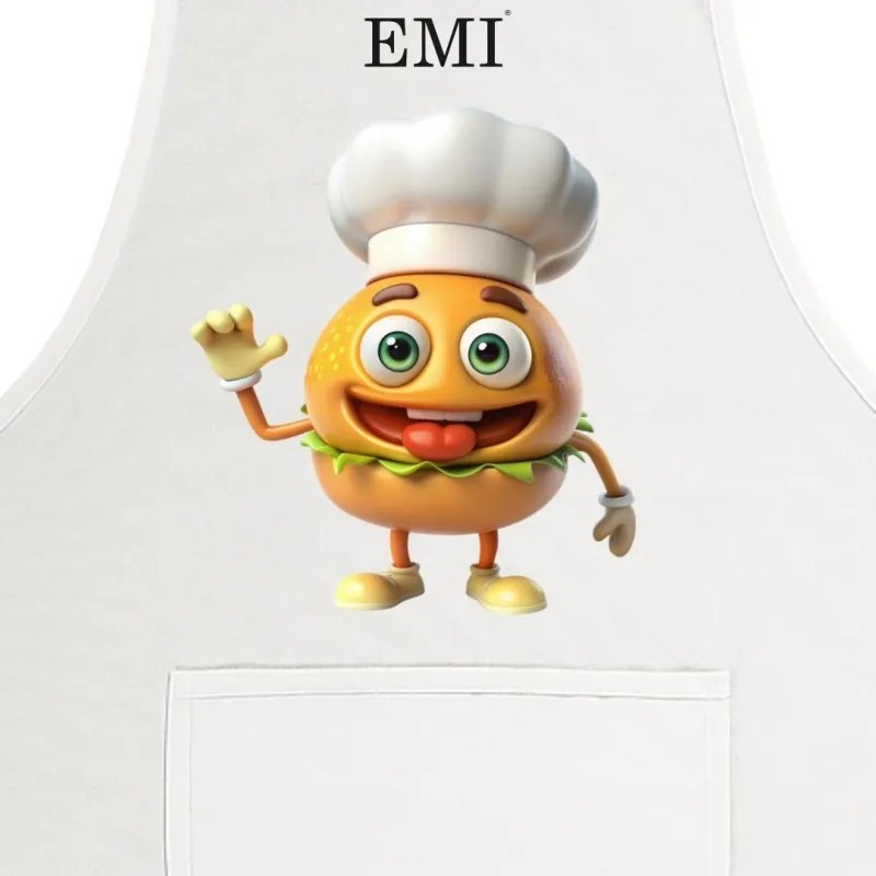 Kuchynská zástera Burger EMI, biela