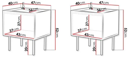 Set 2 nočných stolíkov Grotzi 1D (čierna) . Vlastná spoľahlivá doprava až k Vám domov. 1105883