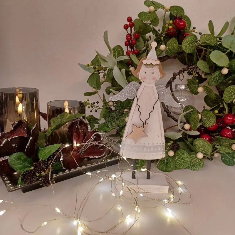 DECOLED Dekorace, anděl, 11,5 x 4 x 23 cm