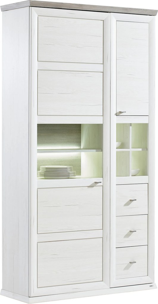 XXXLutz VITRÍNA, sivá, biela, 110/209/43 cm Hom`in - Sklenené vitríny - 000003000112