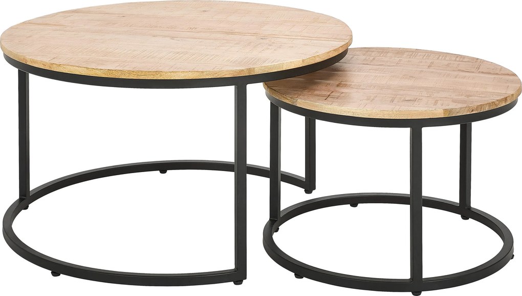 XXXLutz SADA KONFERENČNÝCH STOLÍKOV, prírodná farba, drevo, 60/80/60/80/42/45 cm Carryhome - Stolíky do obývačky - 001630024801