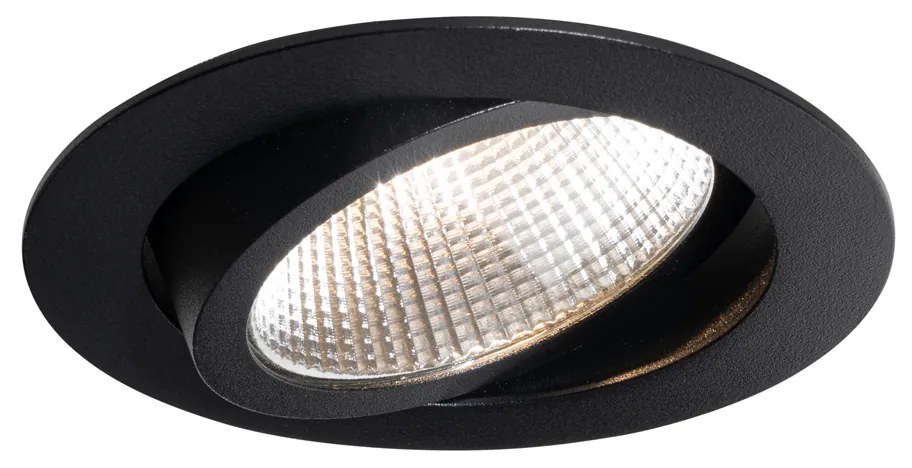 Zástenný reflektor čierny 9,5 cm vrátane LED 1300lm stmievateľný IP23 - Gaius