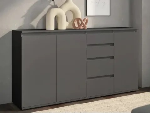 Široká komoda so šuplíkmi Brest, 160 cm, antracitová%
