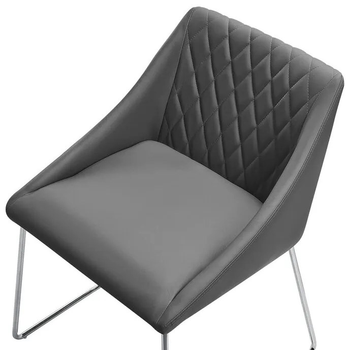 Jedálenská stolička ARICATA (syntetická koža) (sivá). Vlastná spoľahlivá doprava až k Vám domov. 1018780