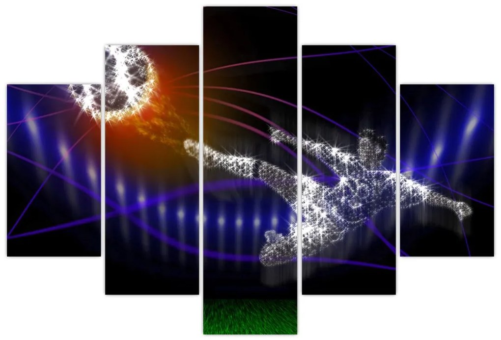 Obraz futbalistu v skoku (150x105 cm)