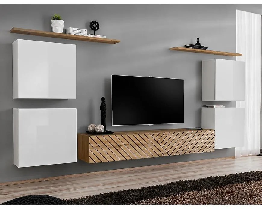 Obývacia Stena Switch IV Line Biela/Wotan