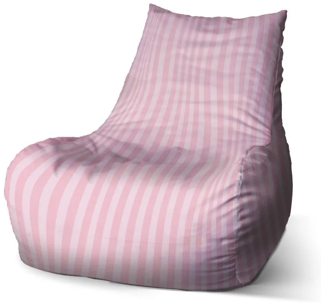 Sablio Detský vodeodolný sedací vak Bean Ružové pruhy: 60 x 70 x 70 cm