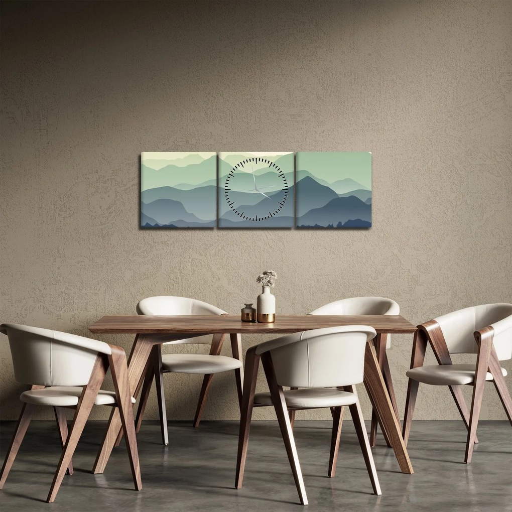 Obraz - Forest Mountain (s hodinami) (90x30 cm)