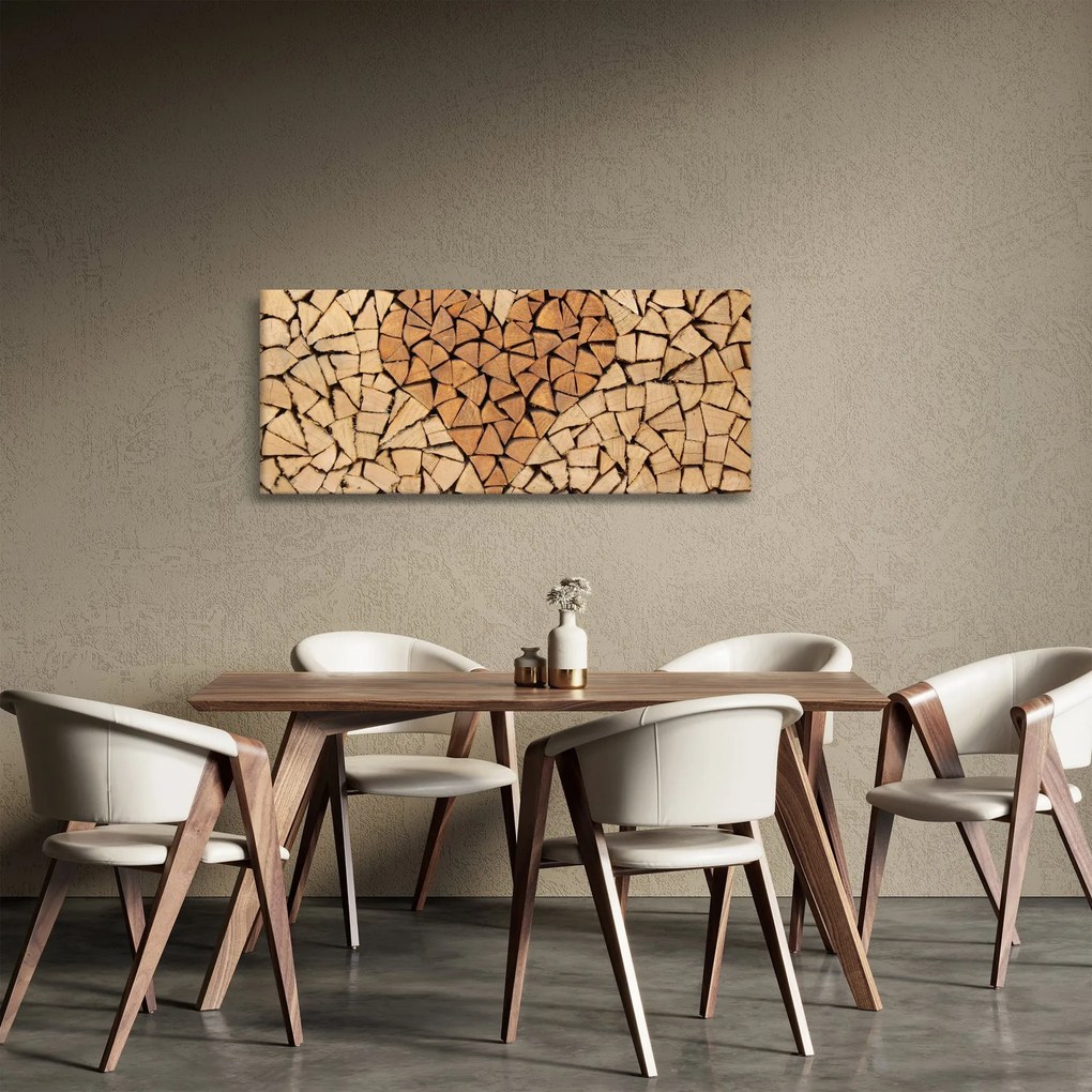 Obraz - Srdce z dreva (120x50 cm)