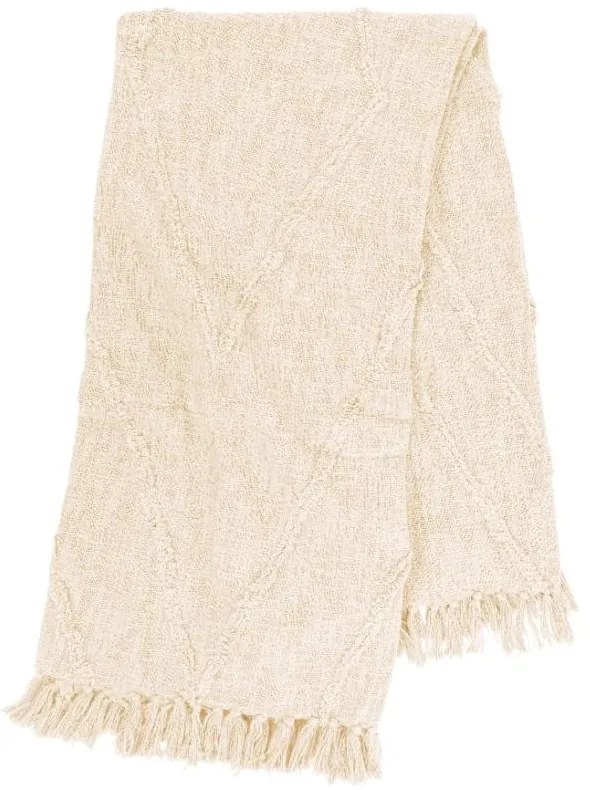 Krémovobiela bavlnená prikrývka na dvojlôžko 250x260 cm Sahara - Tiseco Home Studio