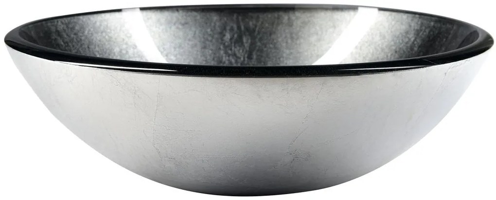 Sapho, SKIN sklenené umývadlo priemer 42 cm, metalické šedá, 2501-16