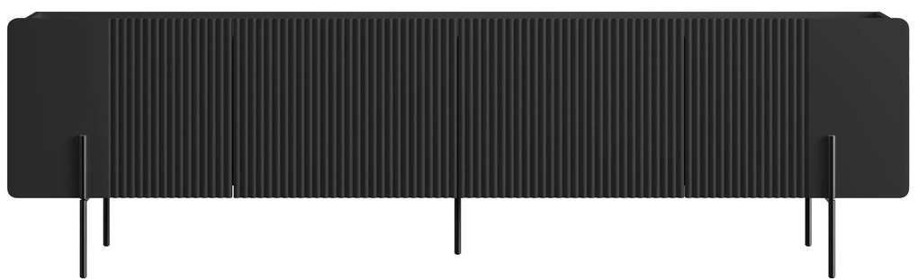 TV stolík Malmi 200 cm - čierny mat / čierna