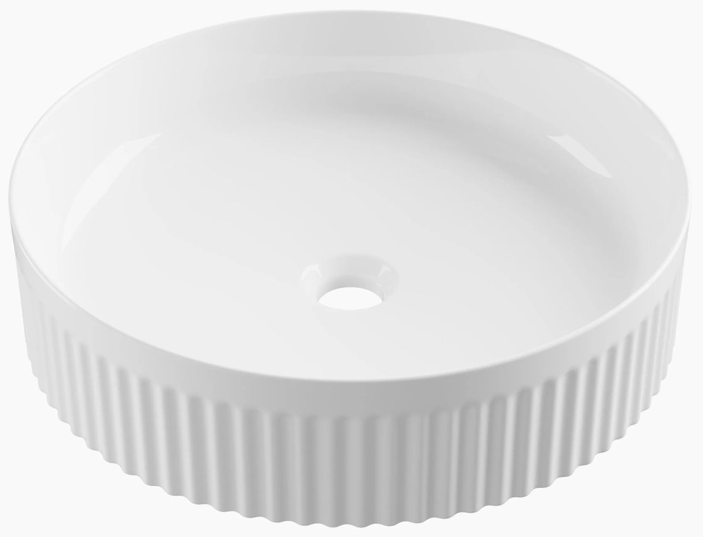 Gamma Frezja, okrúhle umývadlo na dosku 425x425x105 mm, biela lesklá, GMA-UC-FREZJAOK