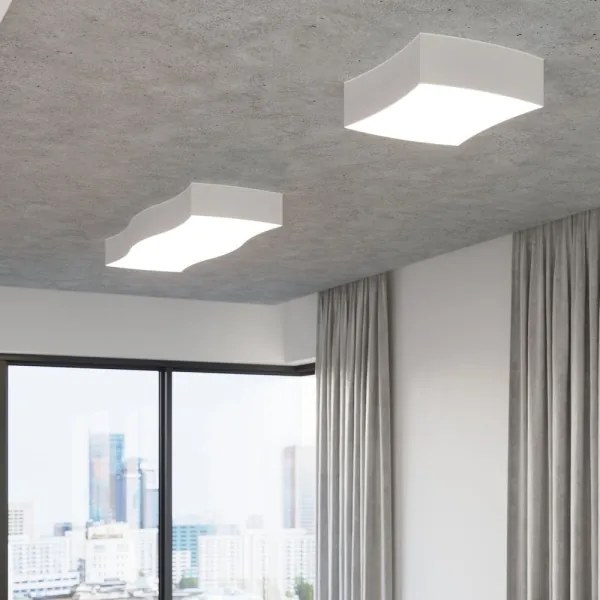 Sollux SL.1054 - Stropné svietidlo SQUARE 2xE27/60W/230V biela