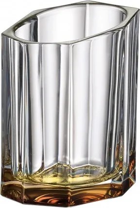 KRIŠTÁĽOVÁ VÁZA BOHEMIA BAZALT AMBER BOTTOM 200MM