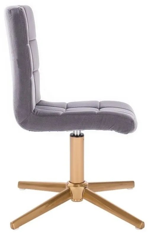 LuxuryForm DESIGN Stolička TOLEDO VELUR na zlatom kríži - tmavo šedá