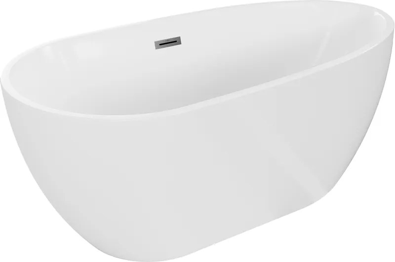 Mexen Eos, voľne stojaca vaňa 150 x 75 cm, biela, brúsený grafit prepad, 52471507500-95