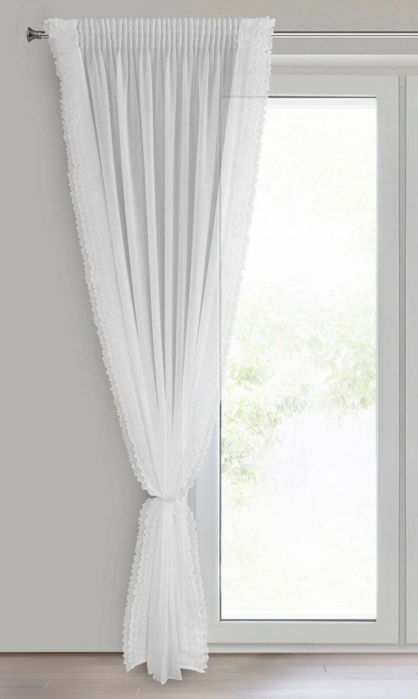 ZÁCLONA NA PÁSKE LUISA 140X270 CM BIELA